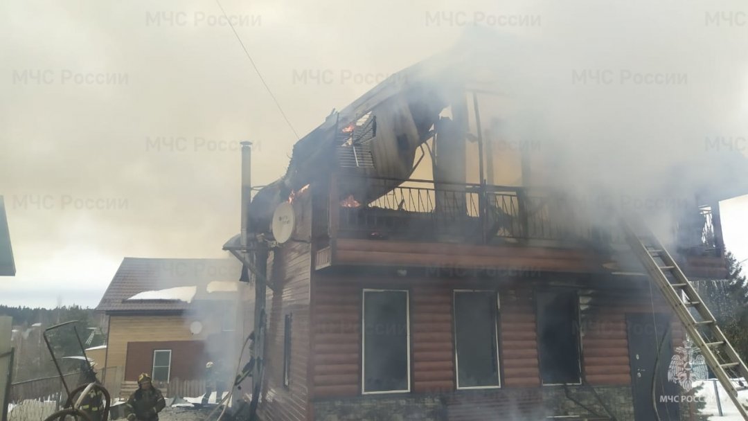 Пожар в жилом доме в городском округе Кашира